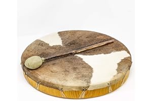 TERRÉ Shamandrum Ø 45 cm Rahmentrommel Rund Ziegenhaut Behaart im mysevendo Set Shaman Drum Goat Skin inkl. Stick