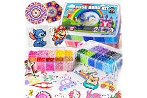 FUNZBO Bügelperlen set Bügelperlen Groß Packung XXL 23000PCS Perlen mit 106 Muster Platten Bastelset kinder ab 6 jahre & Erwachsene & Handarbeitsfans Geschenk für Meditative Entspannung & Familienzeit