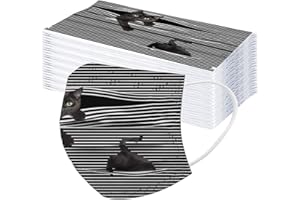 LULUJI Lulupi 50 Stück Katze Mundschutz Multifunktionstuch Lustig Einweg Mund Nasenschutz Einmal Katzenmotiv Tiermotiv Bandana Mundbedeckung 3-lagig Staubschutz Atmungsaktive Face Halstuch Schals