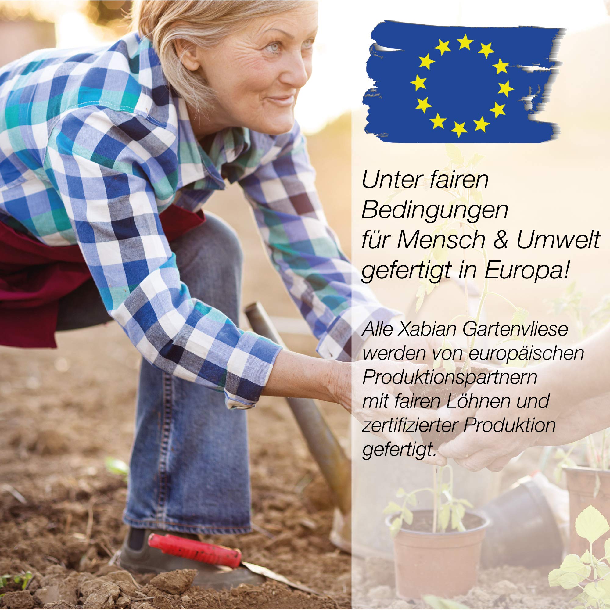 Xabian Anti Unkrautvlies 150g/m² Gartenvlies 25m² - 50m² - 75m² schwarz – Bild 8