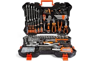 VonHaus Socket & Tool Set, 256 Piece Tool Set with Socket Set, in Heavy Duty Storage Case, Everything You Need for DIY, Workshop & Garage, Spanners, Pliers, Screwdrivers & Grips
