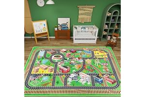 AKUNRUG Kids Rug Play Mat for Toy Cars, City Life 3D Road Traffic 150×100 CM for Playroom Kid Car Road Rug City Map Play Mat Non-Slip Washable Car Rug for Toddlers Boy Room Family Tummy Time Playtime