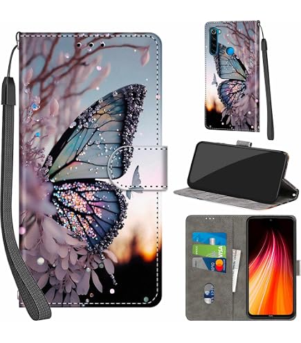PHINIENLAND Klapphülle Für Xiaomi Redmi Note 8 – Leder-Optik, Mit Kartenfächern, Standfunktion & Magnethalterung
