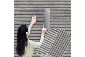Camiraft 10 Stück Wandpaneele Selbstklebend Holzoptik 30 * 60cm-3D Hellgrau Holzoptik Wandaufkleber Schallreduzierend Panelen Wand Selbstklebend für Wohnzimmer, Schlafzimmer,Küche,Bad