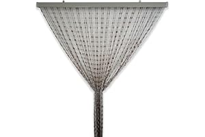 Tata Home Tenda Antimosche a Perline per Porta Finestra a Pannello Moschiera con Catenelle da Esterno Misura 100x220 cm Bicolore Trasparente Marrone