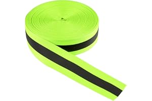 LLPT Nastro riflettente ad alta visibilità 2,54 cm x 15 m nylon argento fettuccia di sicurezza fluorescente per di rifiniture di sicurezza su gilet giacca borsa scarpe verde (RRG150)
