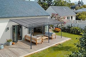 Cazeboo Terrassenüberdachung Carport KLEO 500L300 Aluminium Grau