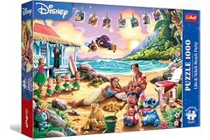 Trefl Premium Plus Quality - Puzzle Disney, Lilo & Stitch Beach Party – 1000 bitar, Character Jigsaw Series, för vuxna och ba