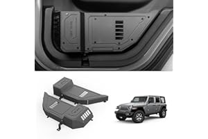 SHEAM Metal Rear Pocket Storage Box with Cup Holder - Compatible with 2018-2024 Jeep Wrangler JL 2/4 Door 4XE Gladiator JT, Side Insert Organizer Box Interior Accessories - 2PCS