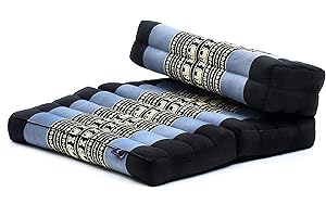 LEEWADEE Asiento de meditación – Almohadilla Plegable para Hacer Yoga, cojín para el Suelo de kapok sin Tratar Hecho a Mano