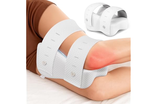 PinkFroggie Benkudde med Bomullsöverdrag,Knäkudde med Bä | Bensstödkudde Memory Foam,Ergonomisk Sidosovarkudde,Ortopedisk knästödskudde för sömn på sidan,knäkudde för att sova,Tvättbar