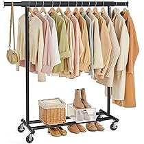 VIPEK V3C - Appendiabiti per armadio, resistente, con ripiani regolabili e copertura in tessuto Oxford nero, organizer in metallo nero per camera da letto, 178,1 x 17,3 x 76,4 cm (lunghezza x