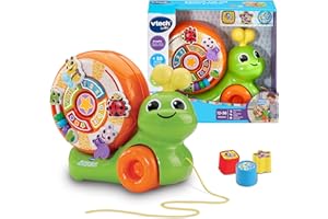 VTech-Baby Caracol Col Col Música y Animales, Juguete de Arrastre, Caracol Interactivo, Juegos para Encajar, Coordinación Ojo-Mano, Regalo niños 1 año, Versión ESP