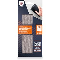 3 Patins Abrasifs Triangle Gerlon Grain 180 - Maille Céramique - 93x93mm - Auto-Agrippant