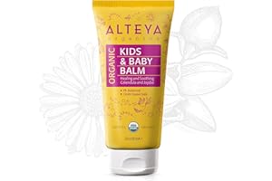 ALTEYA ORGANICS Alteya Organic Kids and Baby Balm 90 ml - USDA Certified Organic Award Winning Baby Skin Care Treatment with Bulgarian Rose Essential Oil - Healing and Protecting Sensitive Irritated Skin