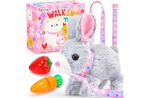 Tagitary Plush Bunny Toy for Kids,Interactive Realistic Bunny with Sounds,Walking,Ears Wiggling,Twitch Mouth and Nose,Hopping Rabbit Toys Easter Christmas Birthday Gift for Toddlers