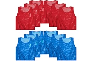 BOYIEE 12 Stück Nylon Mesh Scrimmage Team Westen Pinnies Training Sport Trikots für Basketball Fußball Sport
