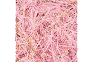 TXXATX 270 g, carta triturata, colore rosa, materiale di riempimento, regalo per hamper Shred Raffia, materiale di imballaggio, riempimento per pacchetti fai da te, festival, confezione regalo,