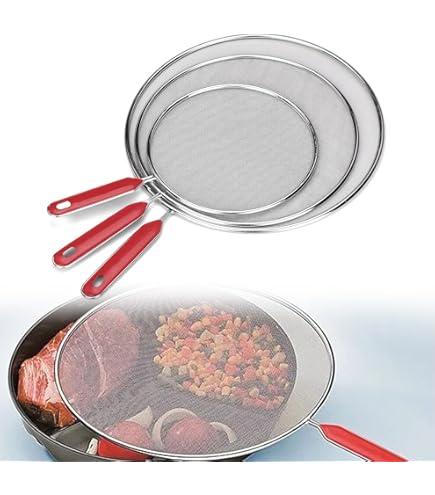 Spritzschutz Für Bratpfanne 21cm - Edelstahl Fettschutz Mit Holzgriff Gegen Ölspritzer