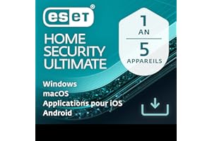 ESET HOME Security Ultimate 2025 | 5 appareils | 1 an | Suite de sécurité, VPN, Gestionnaire de mots de passe, Chiffrement renforcé | Windows, MacOs, Android & iOS | Code d'activation envoi par email