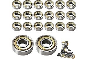 20-pack 608 ZZ kullager, dubbelskärmad miniatyrspårkullager av metall, inline-skridskor och skotrar – 8 mm x 22 mm x 7 mm, ro