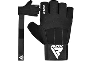 RDX Gants de Musculation halterophilie D'entraînement avec 3 Plaques de Poignet, Sangle de 15 Pouces de Long Antidérapant Paume Protection, Unisexe Gymnastique Dynamophilie Salle de Sport Cyclisme