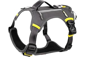 Fida Anti Pull Dog Harness with Saddlebag, Heavy Duty Dog harness for Travel Camping Hiking (black, small)