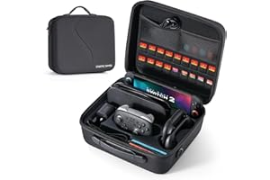 STARTRC GAMES Switch 2 - Funda de transporte para Nintendo Switch 2 (2025), funda de viaje rígida todo en uno grande con ranuras para tarjetas de juego, bolsa de transporte protectora portátil para Switch 2