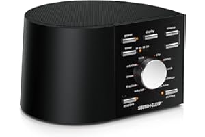 ADAPTIVE SOUND TECHNOLOGIES Sound+Sleep High Fidelity Schlaf Sound Maschinen mit echten nicht wiederholenden Naturklängen, Lüftergeräusche, Weißem Rauschen und adaptiver Sound-Technologie. Global Edition EU-, UK- und US-Steckern