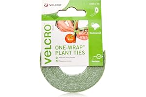 VELCRO BRAND VELCRO Marke | Pflanzenbindenband | Wiederverwendbare, pflanzenfreundliche sichere Lösung für Bäume | Befestigungsriemen | Pflanzenclips | Grün | 12mm x 5m
