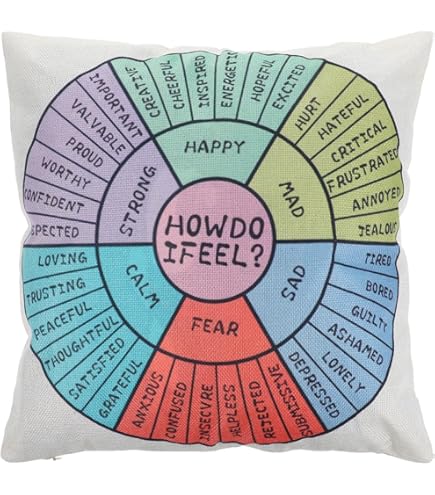 Buy Wheel Of Emotions Feelings Pillow Round Throw Circle Seating Floor Cushion Comfortable Round Pillow Floor Cushions Mat For Therapist Counseling Office Home Sofa Decor(20 X 20 Inch) Online At Low Prices