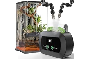 MUCEK Beregnungsanlage Terrarium, Intelligentes Reptilien Benebelungssystem für Terrarium Luftbefeuchter, Timer und Sprühdüsen 360 ° Verstellbare, Pflanzenbewässerungssystem für Amphibien/Herps/Kräuter