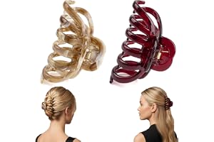 Hårklämma, 2 stycken hårspännen, Claw Clip damer stora hårklämmor trendig look friskt hår för tunt tjockt hår hårstylingtillb