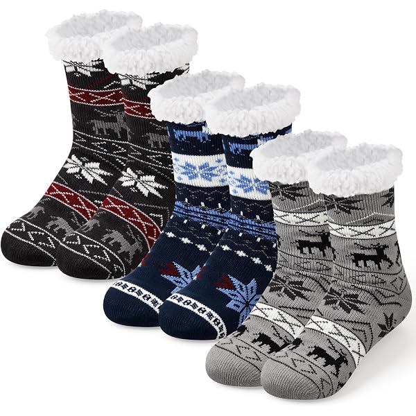 Chaussettes De Noël Antidérapantes - Chaussettes Chaudes Hiver Pour Femmes Et Hommes - Cadeau Idéal