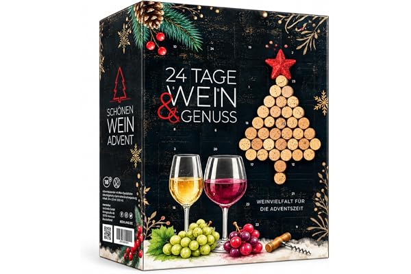 UMBRELLA® vin adventskalender 2026, 24 viner 0,25 l, rött vitt rosé