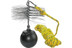 AERZETIX - C49990 - Satz Schornsteinfeger - reinigungswerkzeuge für schornsteinreinigung entblocken schornsteine - drahtbürste Ø150mm - seil Ø5mm länge 10m - kugel 1.3kg - karabiner