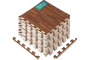 Yes4All EWUN Tappeto ad incastro-12SQFT, 1,1 m² (12 piastrelle), Rovere scuro