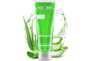 Vitabay Aloe Vera Gel (250 ml) • 99,9% Aloe Vera + Extracto de pepino hidratante • Aloevera pura • Calmante, natural y orgánica • Calidad alemana