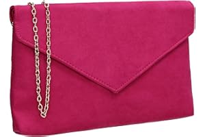 SwankySwans Rosa Faux Suede Slim Envelope Clutch Bag