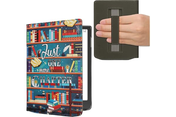 kwmobile Étui Compatible avec Pocketbook InkPad 4 / Color 3 / Color 2 Coque - Étui à Rabat magnétique Tablette eReader Similicuir avec Sangle - Multicolore