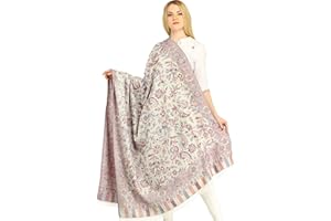 Exotic India Reversible Jamawar Shawl from Amritsar with Woven Flowers