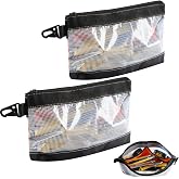 FRETONBA 2 Pieces Tool Bag Transparent PVC Material | Waterproof and Anti-static Bag, Metal Hook, Pochette Zipp&eacute;e Pour Outils