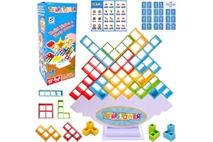 Lets Joy Tetra Tower, Jeu d'empilage en Tetris, Blocs de Construction Tetris, Tetris Tower Balance, Tetra Tower Jouet D'équilibre pour Enfant, Jeux Montessori, Puzzle Tetris Jeu (A)