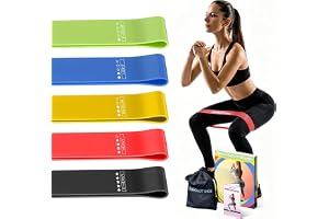 Motståndsslinga träningsband, träningsband för fitness i hemmet, stretchning, styrketräning, sjukgymnastik, elastiska träningsband för kvinnor män barn, set med 5