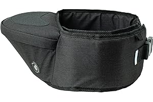 Hippychick Hipseat Baby Carrier, Lightweight Back-Saving Support Waist Stool, Adjustable Strap, Can Carry 6-36 Months Child, Denim Black