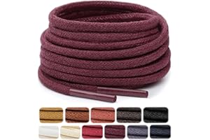 Stepace Cordones Redondos Encerados [2 pares] Cordones Duraderos para Zapatos de Vestir y de Diario, Longitud 66-135cm