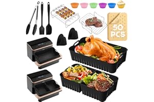 HLEIUKT Akcesoria do frytkownicy na gorące powietrze Cosori Dual Blaze TwinFry XXL 10 l, 2 x 5 l Airfryer, akcesoria do frytkownicy na gorące powietrze, silikonowa forma, akcesoria Cosori 10 l