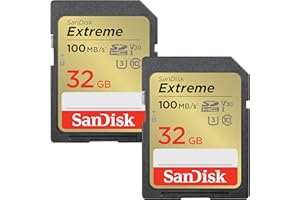 ‎SANDISK SanDisk Extreme SDHC UHS-I Memory Card 2-Pack 32GB (V30, 100MB/s Transmission, U3, 4K UHD Videos, Waterproof, Shockproof, Temperature Resistant)