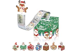 MIENOCOL Hucha de Feliz Navidad para regalo en efectivo, caja de regalo de Navidad para niños y adultos, divertida caja de dinero de extracción de dinero de la caja de dinero, cajón de efectivo para sorpresa