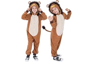 Sincere Party Body lion pour les enfants, Body lion animal pour les hommes et les femmes, costume de fête à thème animal pour les enfants XL 10-12